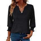 Damen modische Bluse mit verspieltem Paisleymuster und Rüschendetails R&B