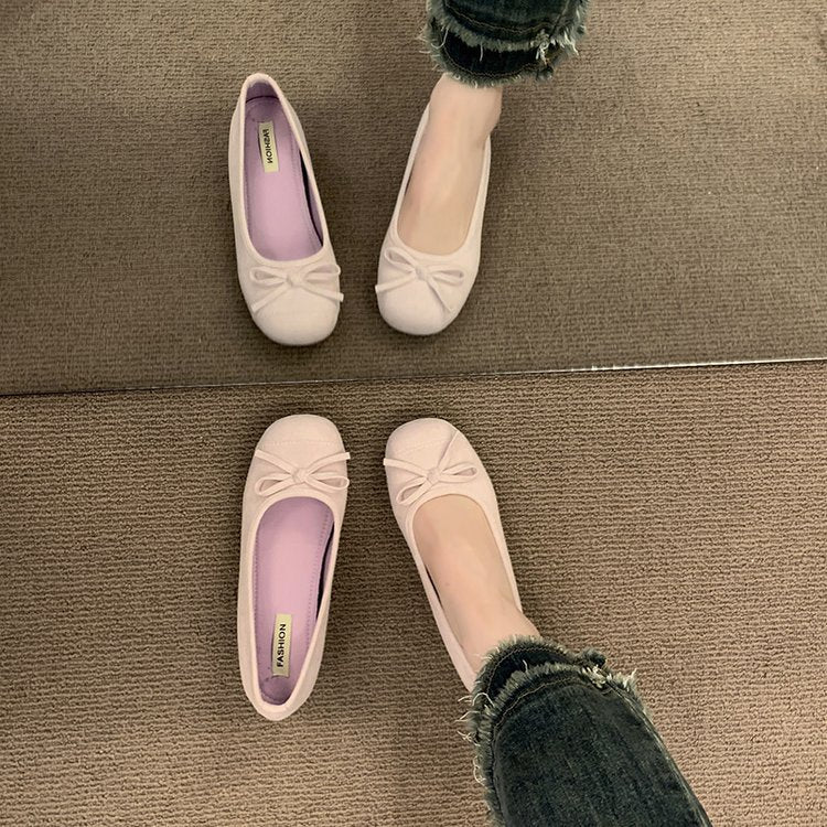Damen Ballerinas mit dekorativem Schleifendetail und hochwertiger Fleeceaussensohle R&B