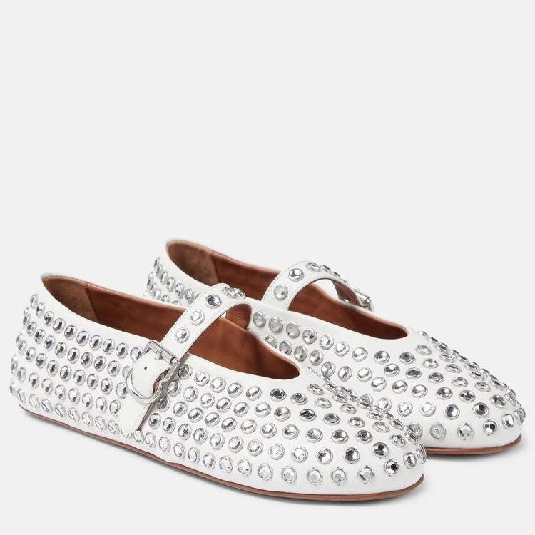 Damen modische Strass-Pantoletten mit verstellbarem Riemen R&B