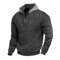 Herren Kapuzenpullover mit halbem Reißverschluss und kontrastierendem Innenfutter R&B