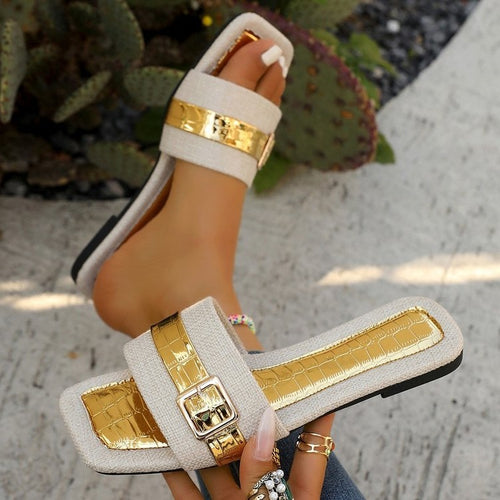 Damen Flip-Flops mit glamourösem Riemendesign R&B