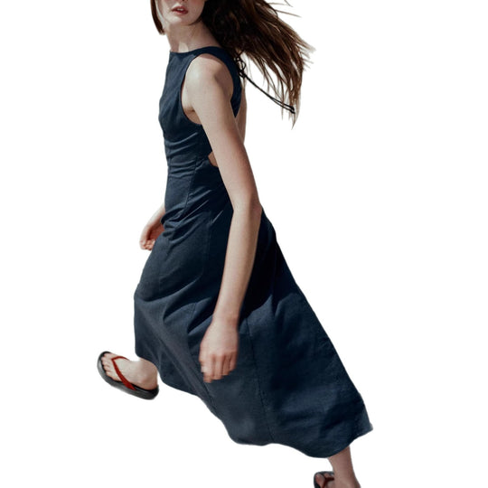 Damen Skaterkleid mit hohem Halsausschnitt und seitlichen Schlitzen R&B