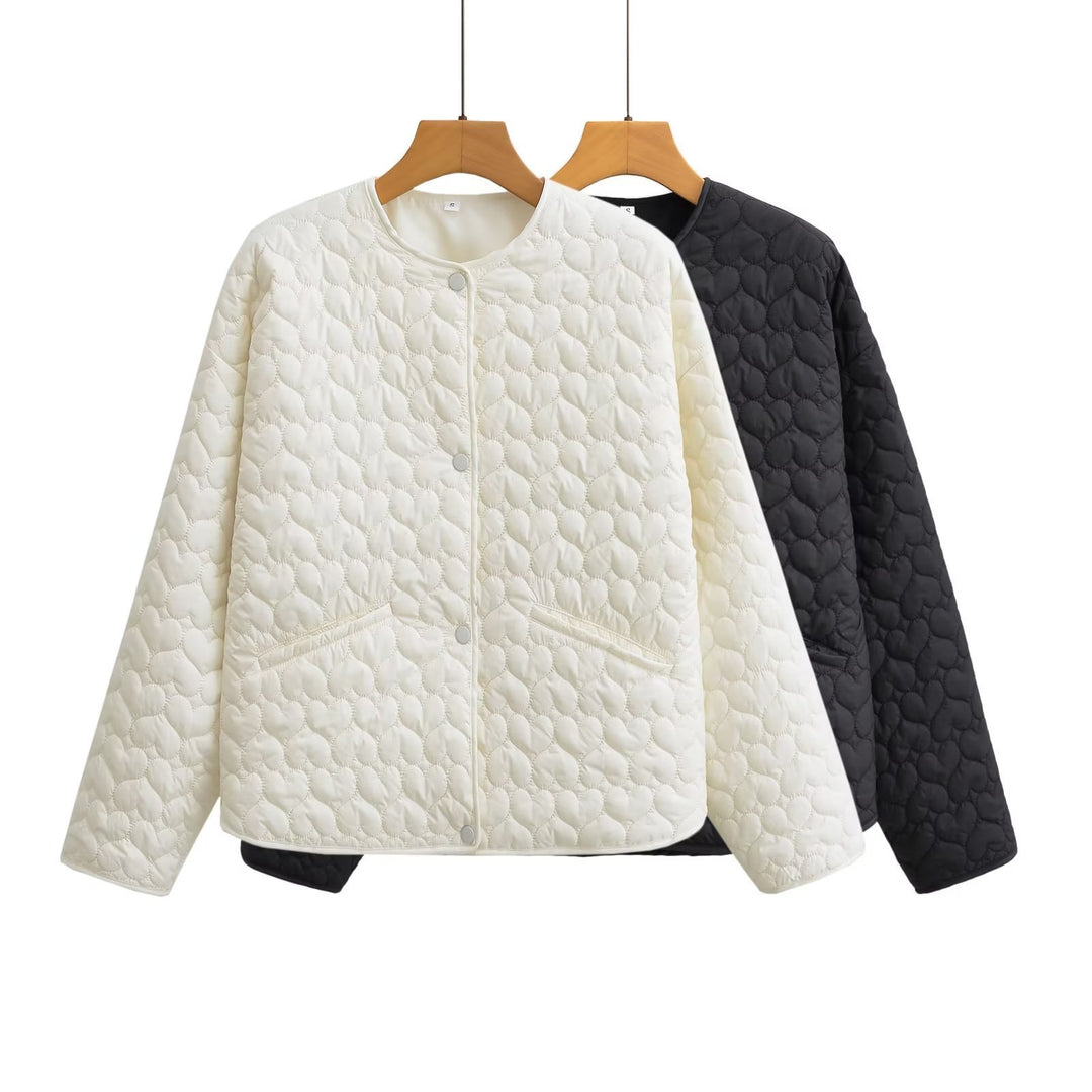 Damen gesteppte Übergangsjacke mit seitlichen Eingrifftaschen und modernem Design R&B