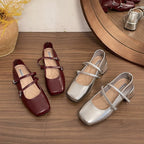 Damen Ballerina-Pumps mit modischem Riemchen und verstellbarem Schnallenverschluss R&B