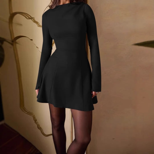 Damen Elegantes Minikleid mit asymmetrischem Saum und Raffungen R&B