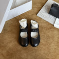 Damen Ballerinas mit elastischem Riemchen und hochwertiger Leder-Oberfläche R&B