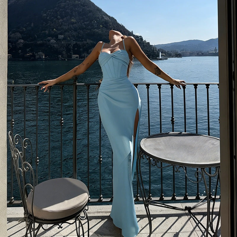 Damen Figurbetontes Maxikleid mit elegantem Wickeldesign R&B