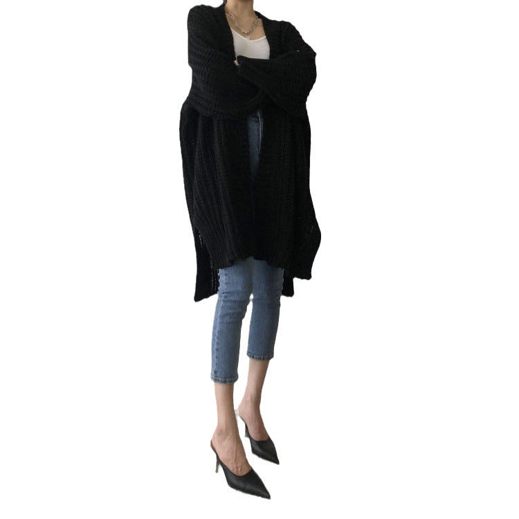 Damen Strickjacke mit offenem Schnitt und lässigen Details R&B