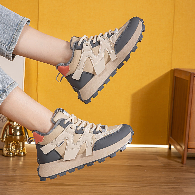 Damen Sportliche High-Top Sneakers mit kuscheligem Fleece-Futter und rutschfester Sohle R&B