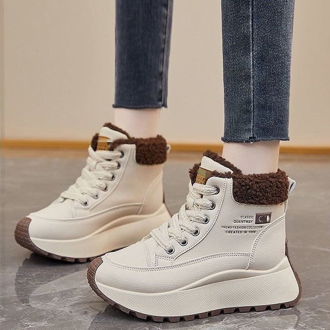 Damen warme Winterboots mit dickem Fleece-Futter und rutschfester Profilsohle R&B