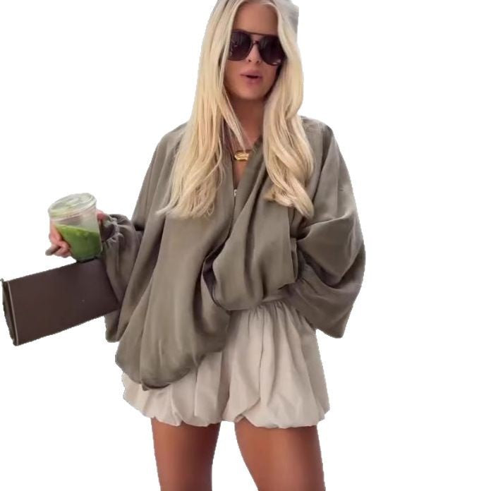 Damen lässiger Oversized Pullover R&B