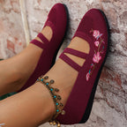 Damen Ballerinas mit floralem Stickdesign R&B