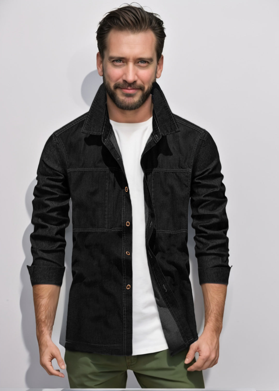 Herren lässige Utility-Jacke mit praktischen Taschen und stylischem Schnitt R&B