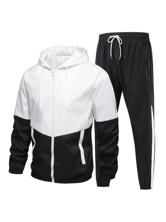 Herren Sportanzug mit atmungsaktiver Jacke und elastischen Jogginghosen R&B