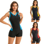 Damen Sportlicher Einteiler mit Reißverschluss und Farbblock-Design R&B