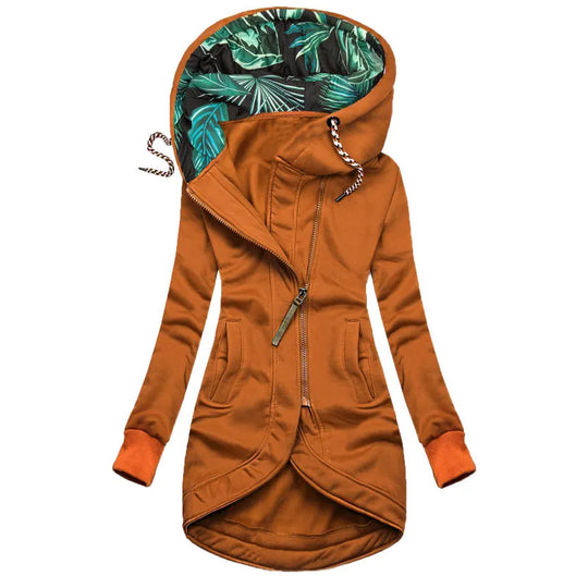 Damen Kapuzenjacke mit hohem Kragen und praktischen Eingrifftaschen R&B