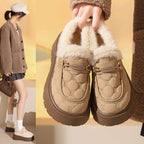 Damen Gemütliche Slipper mit warmem Futter und modischem Plateau-Heel R&B