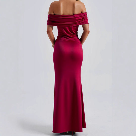 Damen Figurbetontes Asymmetrisches Abendkleid R&B