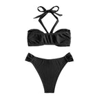 Damen Bandeau-Bikini mit herausragendem Wickeldesign und verstellbaren Trägern R&B