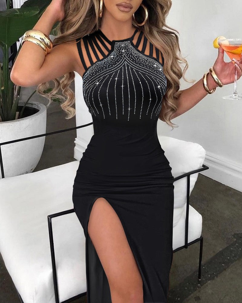 Damen Elegantes Abendkleid mit Strassdetails R&B