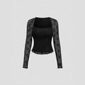 Damen Blumengemusterte Spitzenbluse R&B