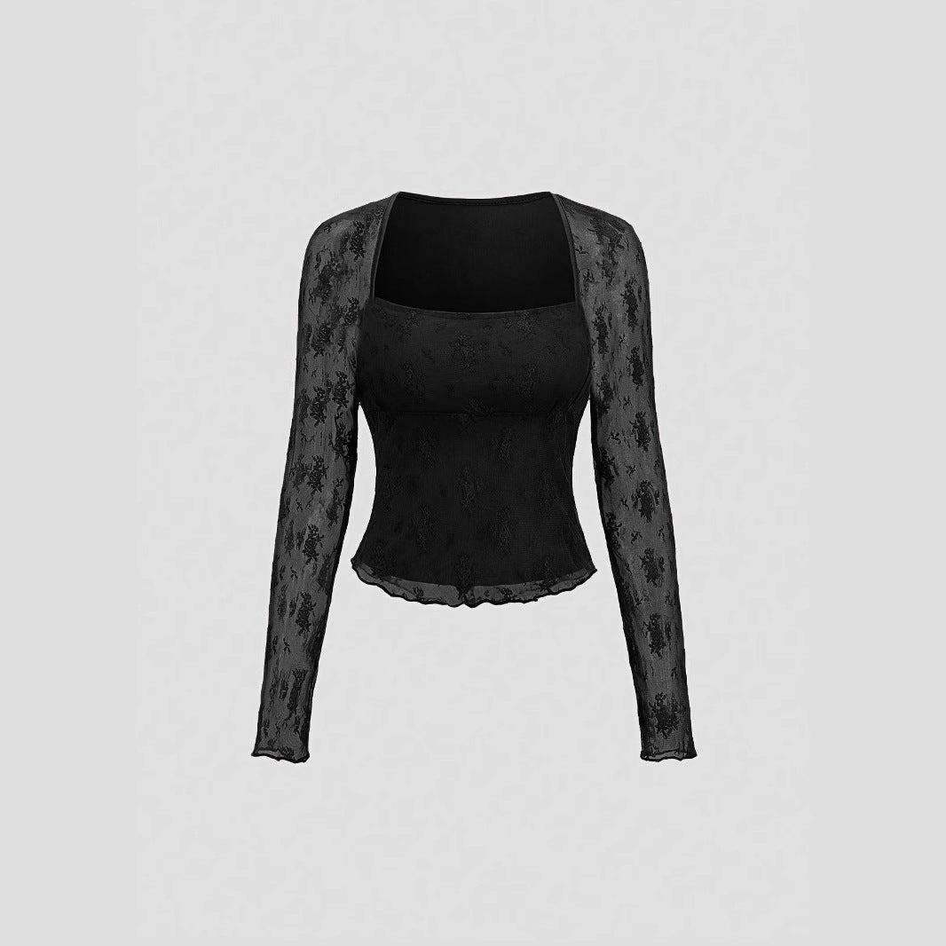 Damen Blumengemusterte Spitzenbluse R&B