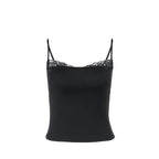 Damen elegantes Spaghetti-Top mit feinem Spitzenbesatz R&B