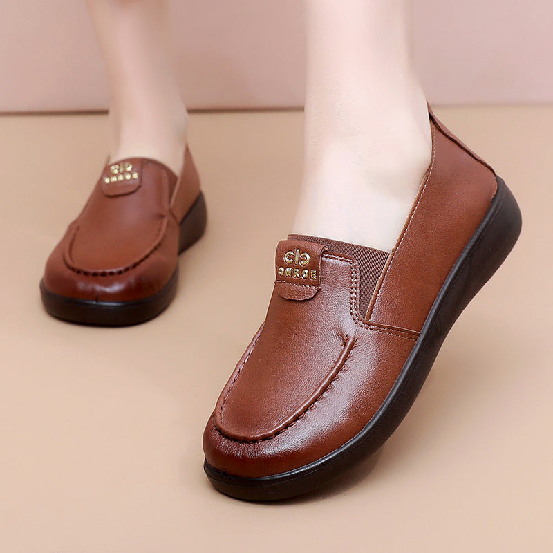 Damen Slip-On Halbschuhe aus Leder mit elastischem Innenbereich R&B