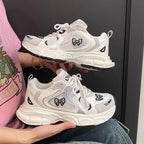 Damen Sneakers mit verspieltem Schleifendetail und atmungsaktiver Mesh-Oberfläche