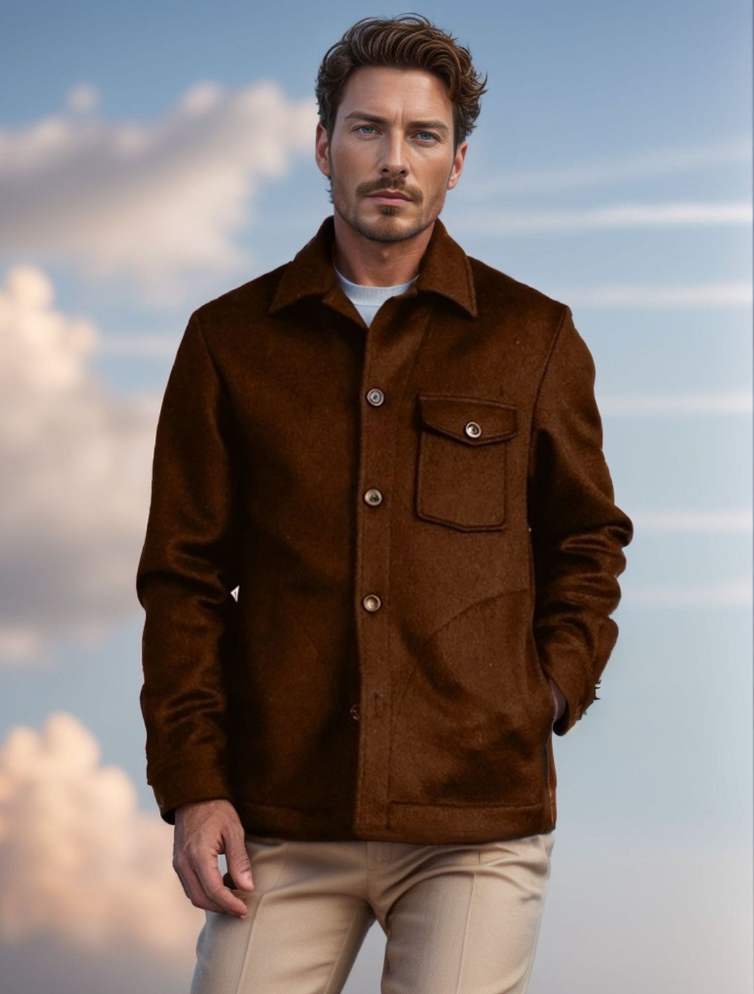 Herren Wolljacke im stilvollen Vintage-Look R&B