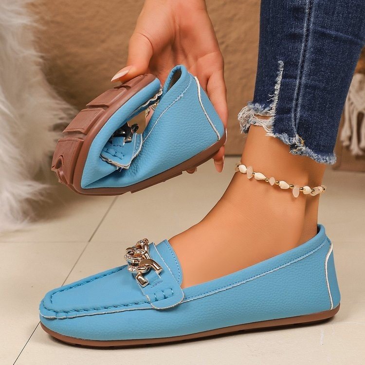 Damen Mokassin-Schlüpfschuhe mit dekorativer Applikation R&B