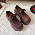 Damen Bequeme Plateau-Schnürschuhe aus Wildleder R&B