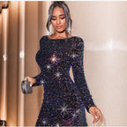Damen Glitzerndes Abendkleid mit figurbetontem Schnitt R&B