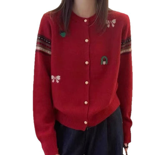 Damen Strickjacke mit eleganten Applikationen und Knopfdetails R&B