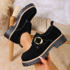 Damen Schnürschuhe mit modischem Riemen und robustem Profil R&B