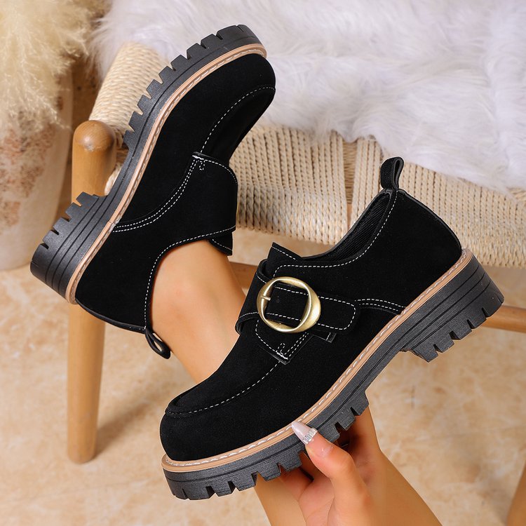 Damen Schnürschuhe mit modischem Riemen und robustem Profil R&B