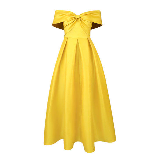 Damen Hochwertiges Abendkleid mit schulterfreiem Design und elegantem Saum R&B