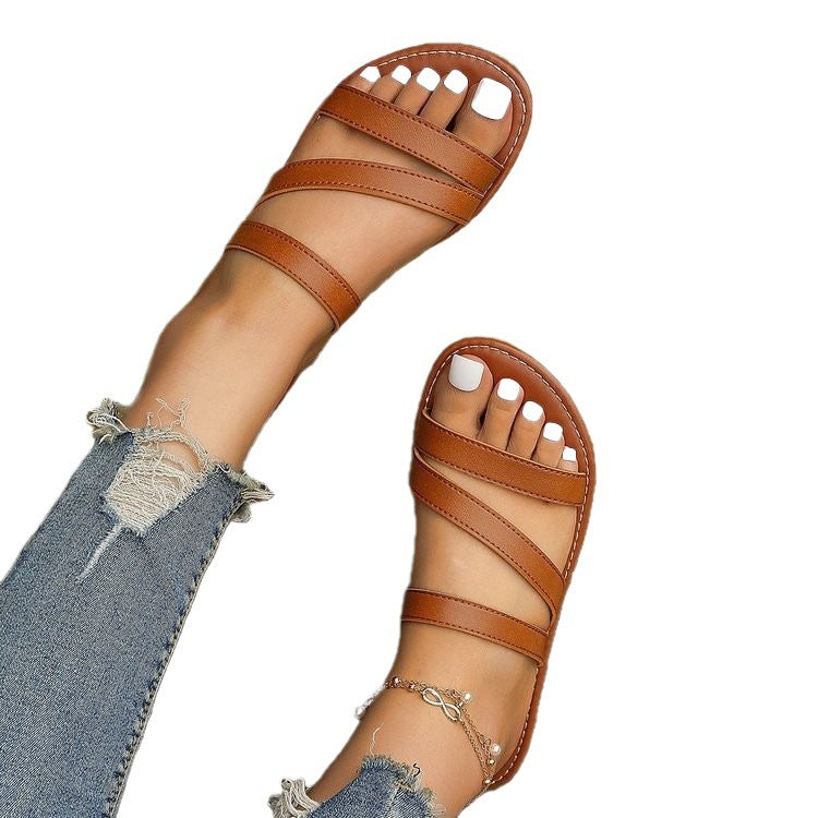 Damen Komfortable Riemensandalen mit mehreren geflochtenen Riemen R&B
