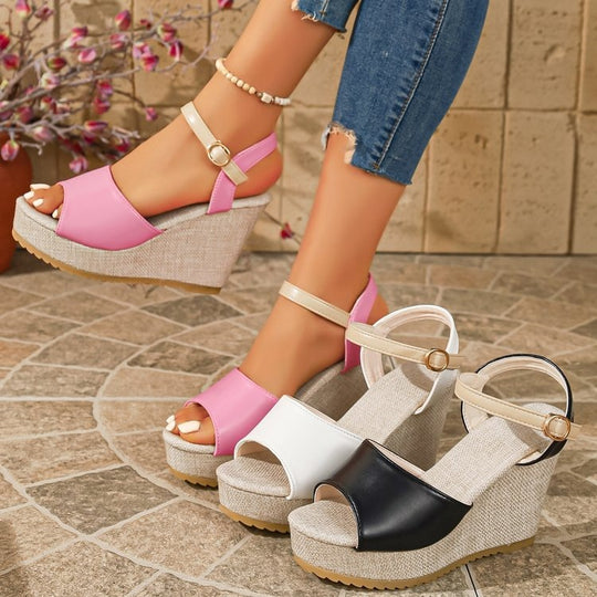Damen Wedge-Sandalen mit elegantem Riemendetail R&B