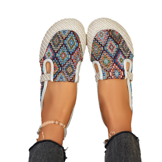 Damen komfortable und modische Clogs mit buntem Jacquard-Muster R&B