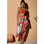 Damen Bikini-Set mit asymmetrischem Oberteil und elegantem Wickelrock R&B