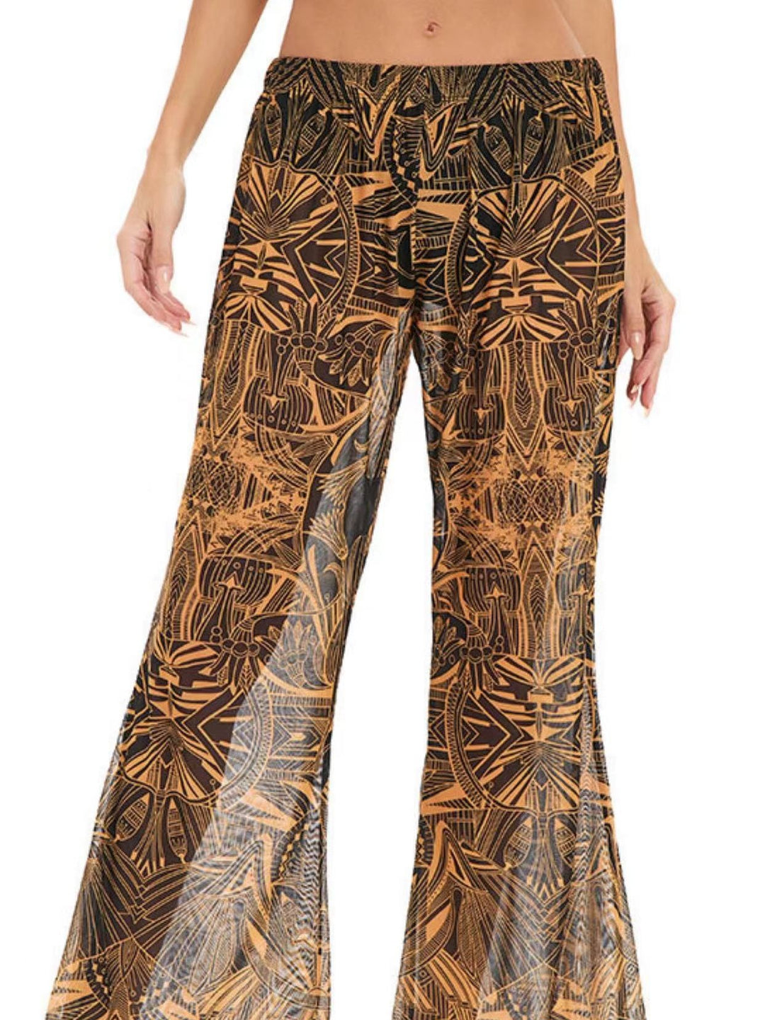 Damen Elegante Strandhose mit floralem Muster R&B