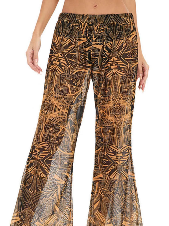 Damen Elegante Strandhose mit floralem Muster R&B