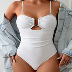 Damen Eleganter Einteiler mit schmeichelndem Cut-Out und Goldakzenten R&B