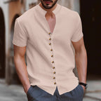 Herren Kurzarmhemd mit modernen Knopfdetails R&B
