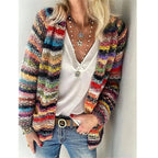 Damen Bunte Strickjacke mit modernem Design R&B