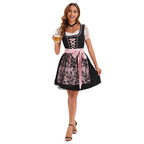 Damen nan traditionelles kurzes Dirndl mit Korsett-Schnürung und Spitzen-Schürze R&B