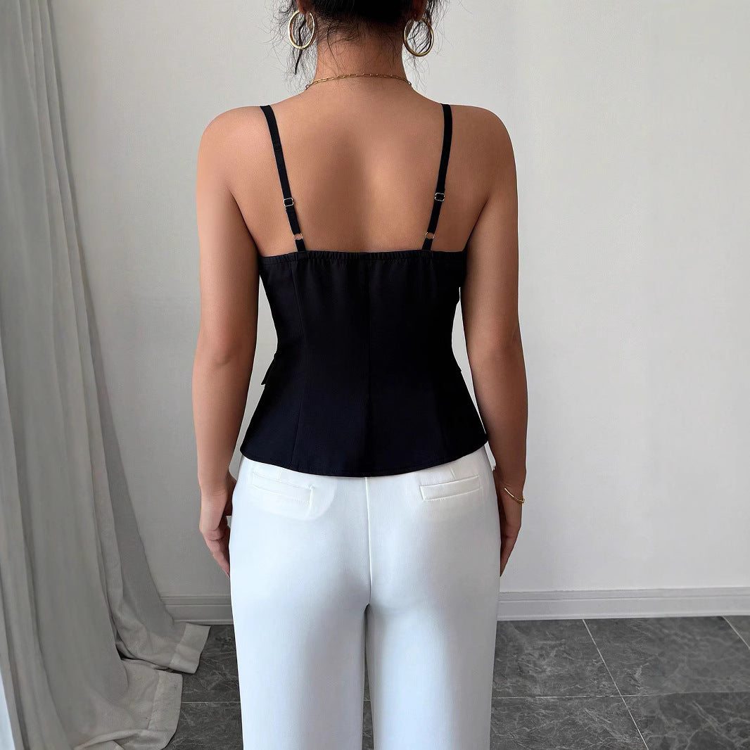 Damen Tailliertes Blusentop mit Knopfverschluss R&B
