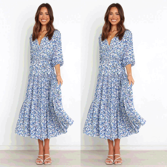 Damen Sommerliches Maxikleid mit freiem Dekolleté und floralem Muster R&B