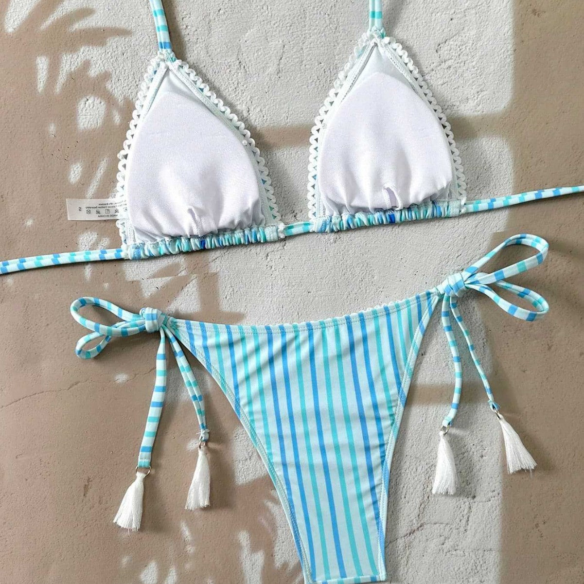 Damen Bikiniset mit verspielten Rüschen und floralem Design R&B
